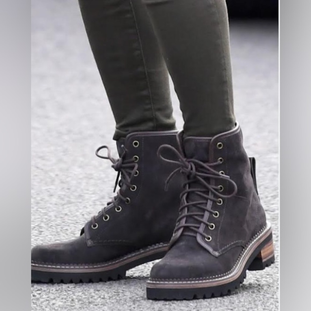 See By Chloe Charcoal Combat Boots